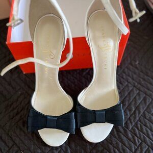 Beautiful EUC White and Black D’Orsay with Ankle Strap